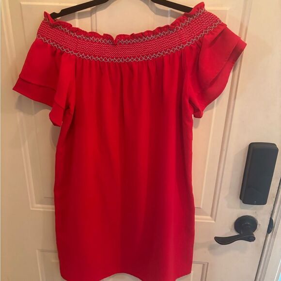 Anthropologie Entro Red and Pink Striped Dress - Picture 5 of 5